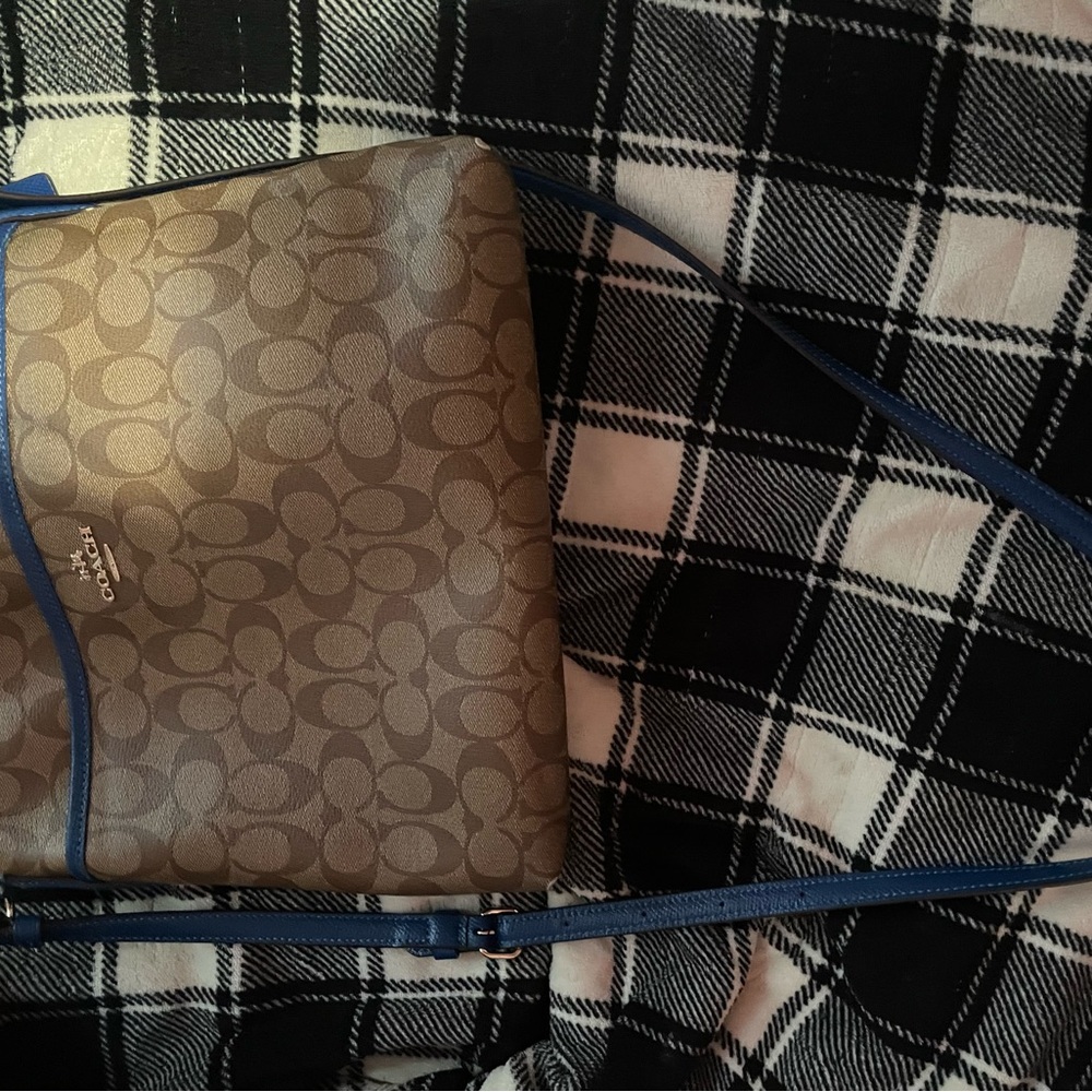 Coach Blue and Brown Crossbody Bag